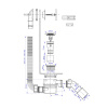 Сифон для ванны McALPINE MRB12, Click/Clack, G1 1/2"х40/50, с верхней прочисткой, хром глянцевый