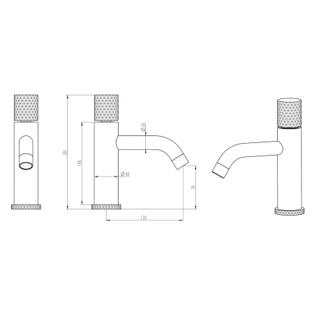 Смеситель для раковины BOHEME Stick 121-GG.2, золотой глянцевый