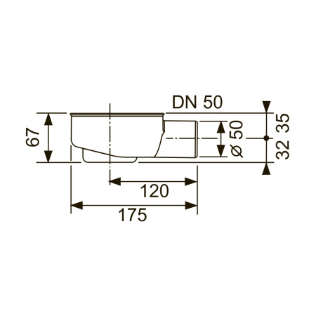 Сифон TECEdrainline 650000, боковой, DN 50
