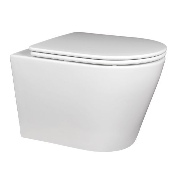 Унитаз подвесной CALYPSO CS201UQ-OKS, 36х49, безободковый, торнадо, с сиденьем микролифт