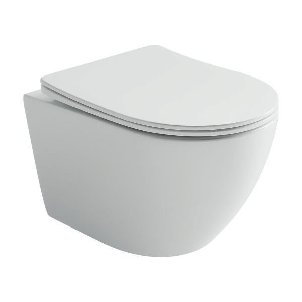 Унитаз подвесной CERAMICA NOVA Uno (Уно), 36х49, безободковый, торнадо, с сиденьем микролифт