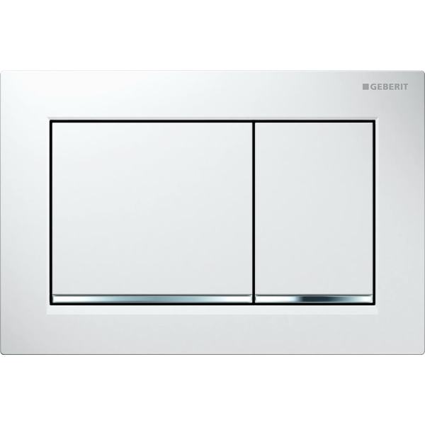 Клавиша для инсталляции GEBERIT Omega30 115.080.KJ.1, белый глянцевый/хром глянцевый