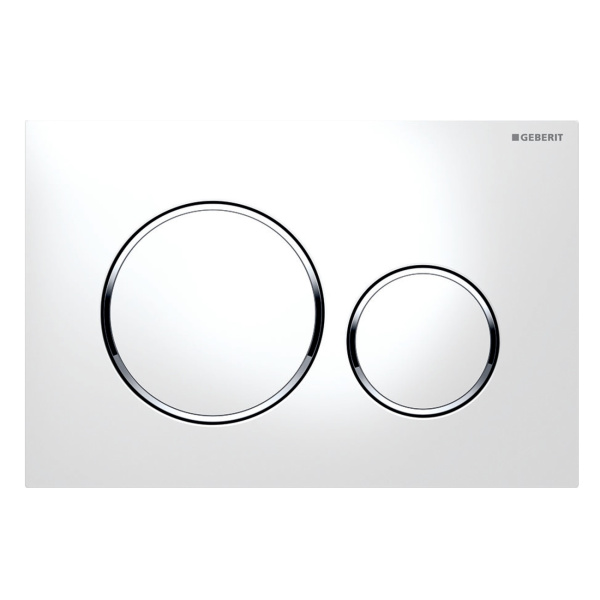 Клавиша для инсталляции GEBERIT Sigma20 115.882.KJ.1, белый глянцевый/хром глянцевый