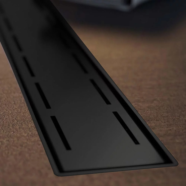 Водоотводящий желоб VECONI Line Black 650, с решеткой, черный матовый