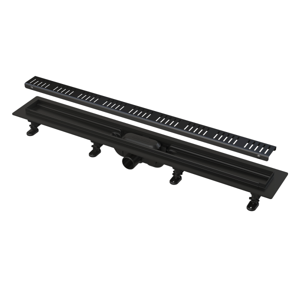Водоотводящий желоб ALCAPLAST APZ10BLACK-650M, с решеткой, черный матовый