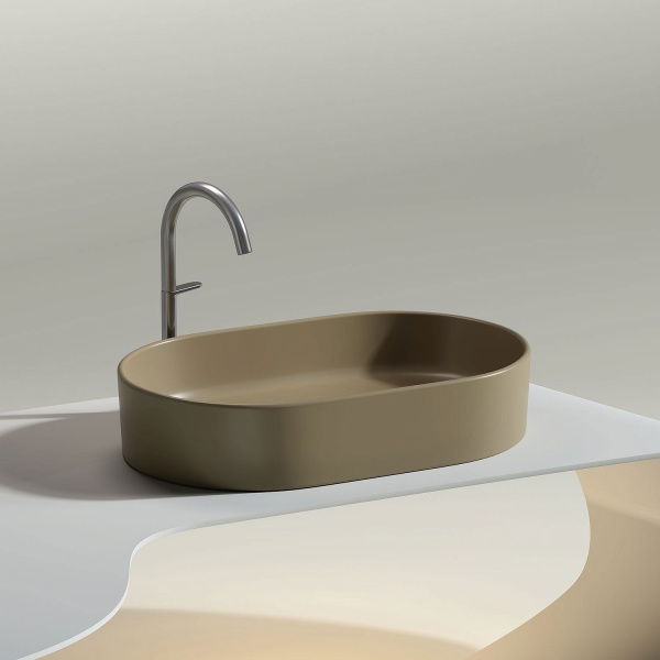 Раковина-чаша CERAMICA NOVA Element (Элемент) 60, 122х600х385, овальная, капучино матовый