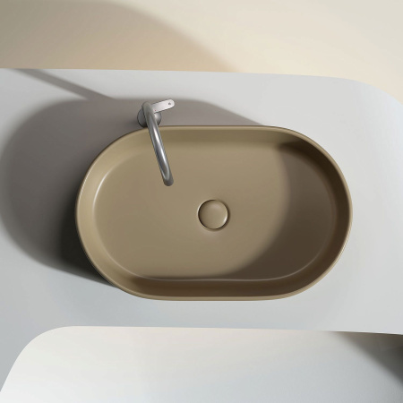 Раковина-чаша CERAMICA NOVA Element (Элемент) 60, 122х600х385, овальная, капучино матовый