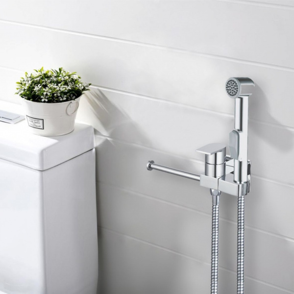 Смеситель встраив. GROSS AQUA Bidet c гигиенич. душем и держат. для туалет. бумаги GA120301C