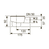 Сифон TECEdrainline 650001, боковой, DN 50