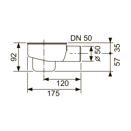 Сифон TECEdrainline 650001, боковой, DN 50