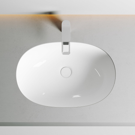 Раковина CERAMICA NOVA Element (Элемент) 57, 565х385, овальная, с переливом, встраиваемая снизу