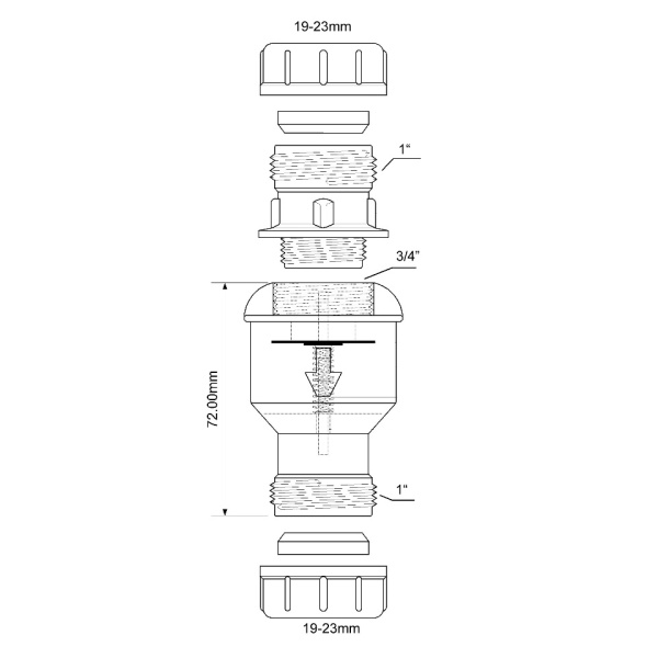 Обратный клапан McALPINE CONVALVE 19-23х19-23, белый
