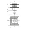 Трап ALCAPLAST APV4344 105х105/50/75, прямой, комбинированный затвор, с решеткой