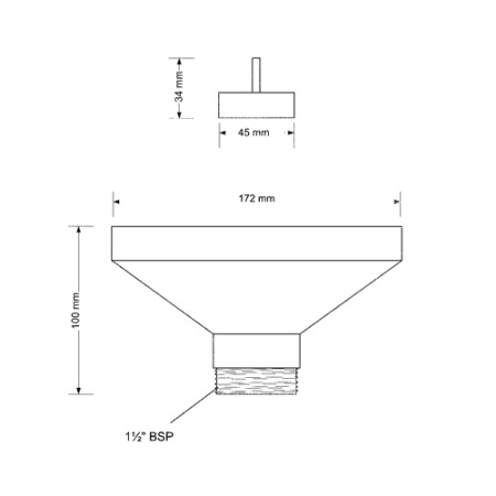 Воронка сбора конденсата McALPINE FUNNEL-B 170х85/G 1 1/2", овальная