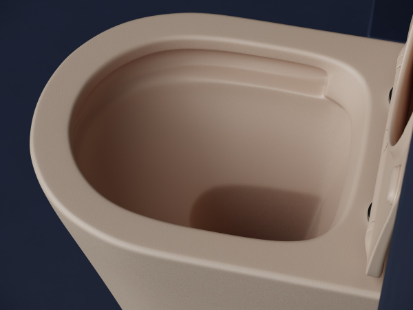 Унитаз подвесной CERAMICA NOVA Балеарика, 36,5х49, безободковый, с сиденьем микролифт, капучино мато