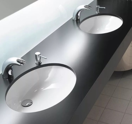 Раковина VITRA Arkitekt (Аркитект) 585х450, овальная, с переливом, встраиваемая снизу