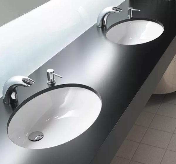 Раковина VITRA Arkitekt (Аркитект) 585х450, овальная, с переливом, встраиваемая снизу