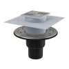 Трап ALCAPLAST APV4344 105х105/50/75, прямой, комбинированный затвор, с решеткой