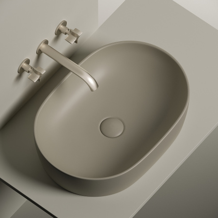 Раковина-чаша CERAMICA NOVA Element (Элемент) 60, 135х600х415, овальная, капучино матовый