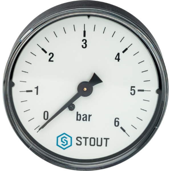 Манометр STOUT 50/6 (1/4", 0-6 бар) аксиальный