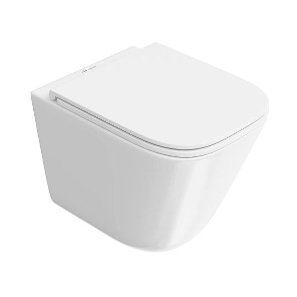 Унитаз подвесной KERAMA MARAZZI Cubo (Кубо), 34х48,5, безободковый, торнадо, с сиденем микролифт
