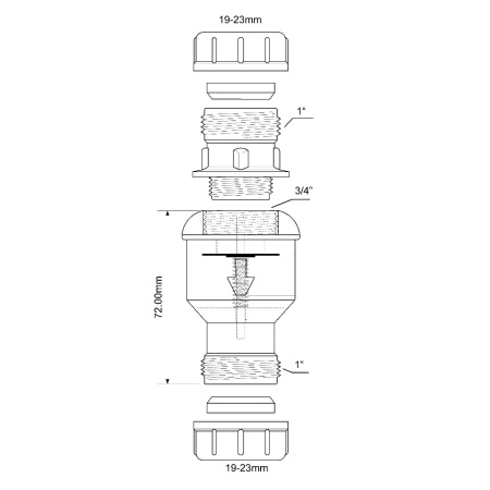 Обратный клапан McALPINE CONVALVE 19-23х19-23, белый