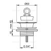 Выпуск для раковины ALCAPLAST A439 G1 1/4, без донного клапана, хром глянцевый