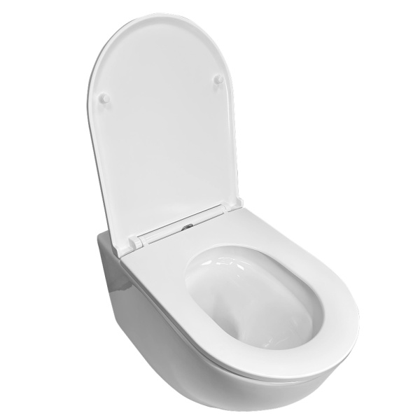 Унитаз подвесной CALYPSO CS74UQ-OK, 36,5х53,5, безободковый, торнадо, с сиденьем микролифт
