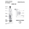 Арматура кнопочная BERGES Eko 22 030622 1/2, боковая, двойной смыв, пласт. резьба СЦ
