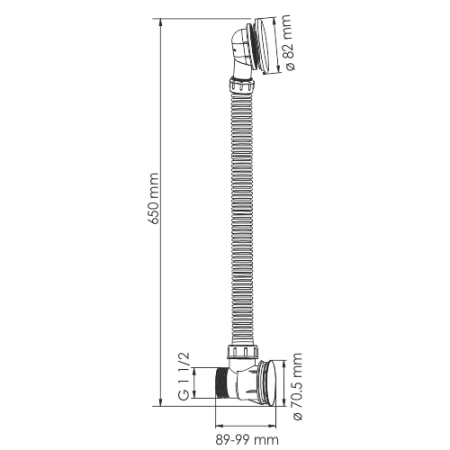 Сифон для ванны WASSERKRAFT A203-65, Click/Clack G1 1/2", золотой матовый