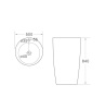 Раковина напольная SANTILINE SL-4004, 840х500х500, круглая, с переливом