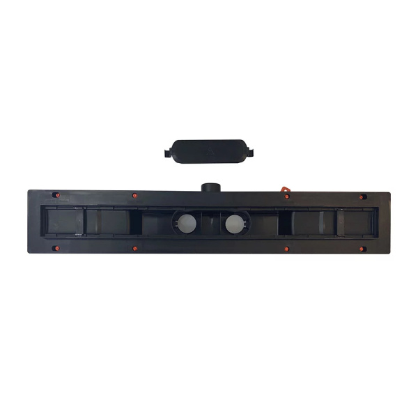 Водоотводящий желоб VECONI Medium Black 750, с решеткой, черный матовый
