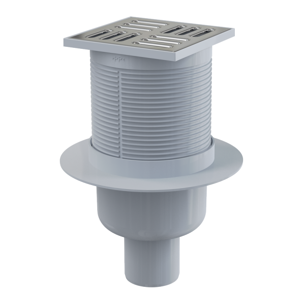 Трап ALCAPLAST APV2 105х105/50, прямой, мокрый затвор, с решеткой
