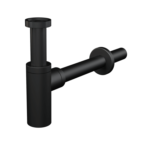 Сифон для раковины ALCAPLAST A400BLACK G1 1/4х32, горизонтальный выпуск, черный матовый