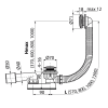 Сифон для ванны ALCAPLAST A507CKM-60, Click/Clack, G1 1/2"х40/50, хром глянцевый