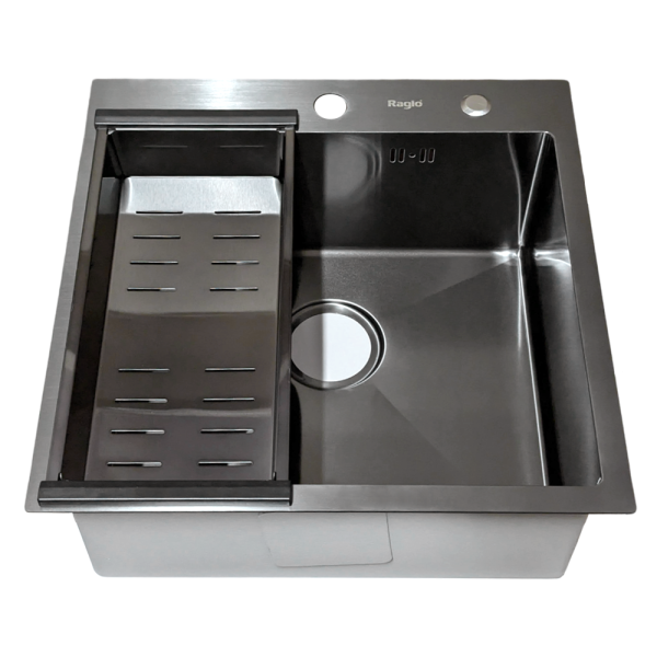 Мойка кухонная RAGLO R701.6050.09, прямоугольная, оружейная сталь