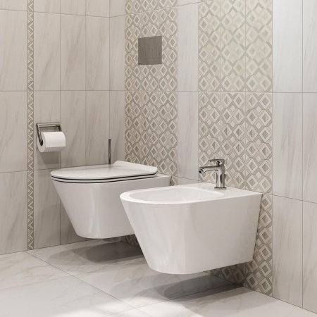 Биде подвесное KERAMA MARAZZI Plaza Modern (Плаза Модерн), 35х53, с переливом, отверстие для смесите