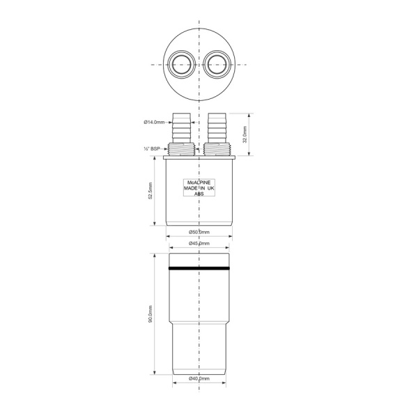Муфта переходная McALPINE WFH-CON4050 40/50хG 1/2"