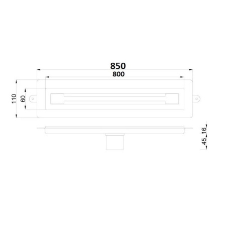 Водоотводящий желоб BOHEME Premium Trendy 80, с решеткой, золотой матовый