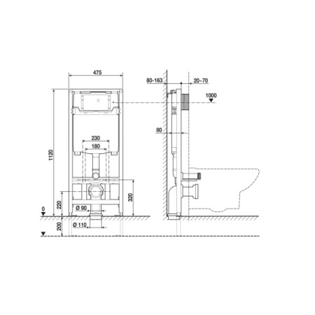 Инсталляция для унитаза ROCA Duplo One 890070020, без клавиши