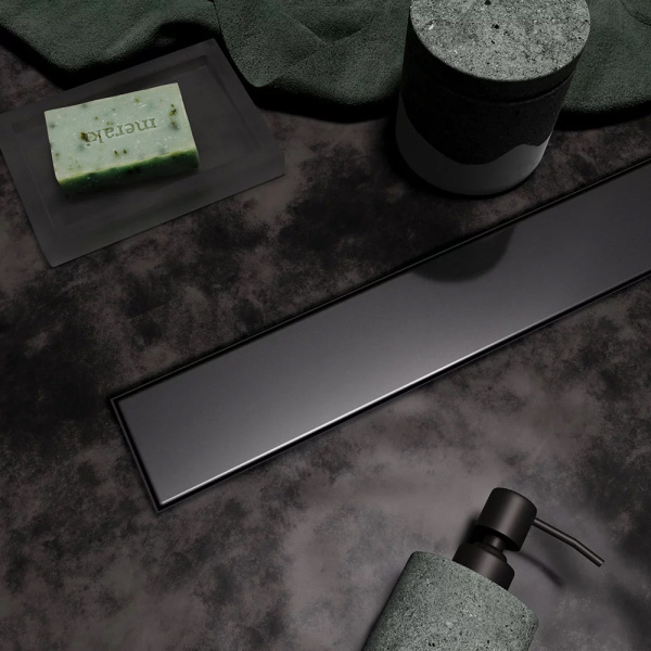 Водоотводящий желоб VECONI Stesso Graphite 800, с решеткой, графин брашированный