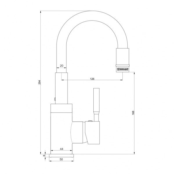 Смеситель для кухни GROSS AQUA ColorFlex 3241508W с гибким изливом, белый