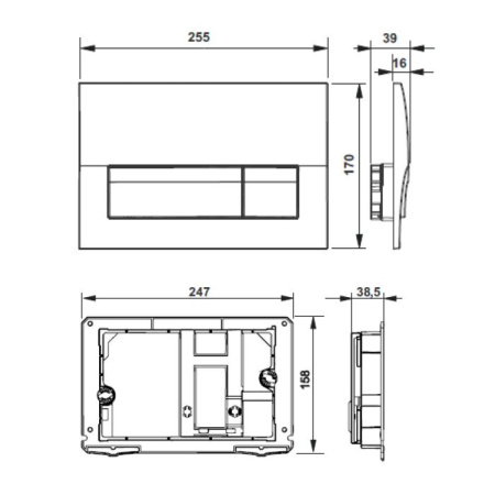 Клавиша для инсталляции ROCA Active B01 8901170B0, белый глянцевый (для ПЭК)