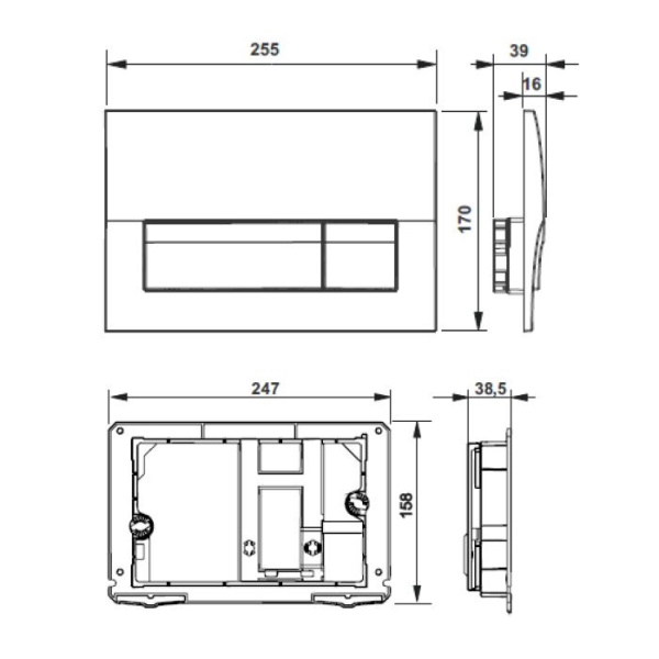 Клавиша для инсталляции ROCA Active B01 8901170B0, белый глянцевый (для ПЭК)