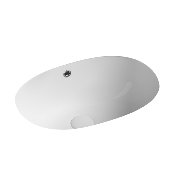 Раковина CERAMICA NOVA Element (Элемент) 57, 565х385, овальная, с переливом, встраиваемая снизу