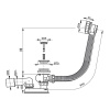 Сифон для ванны TONI ARTI TA-BS-80NB, G1 1/2"х40/50, никель