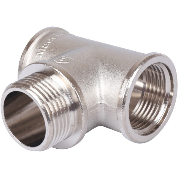 Тройник STOUT (никель) 3/4" ВР-НР-ВР