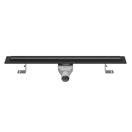 Водоотводящий желоб MCH Slim Line CH700SLC, с двусторонней решеткой для укладки плитки, черный матов