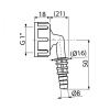Штуцер для шланга ALCAPLAST P0049-ND G1"х8/16