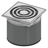 Решетка TECEdrainpoint S, 105х105/110, в пластиковой рамке с монтажным элементом, хром глянцевый